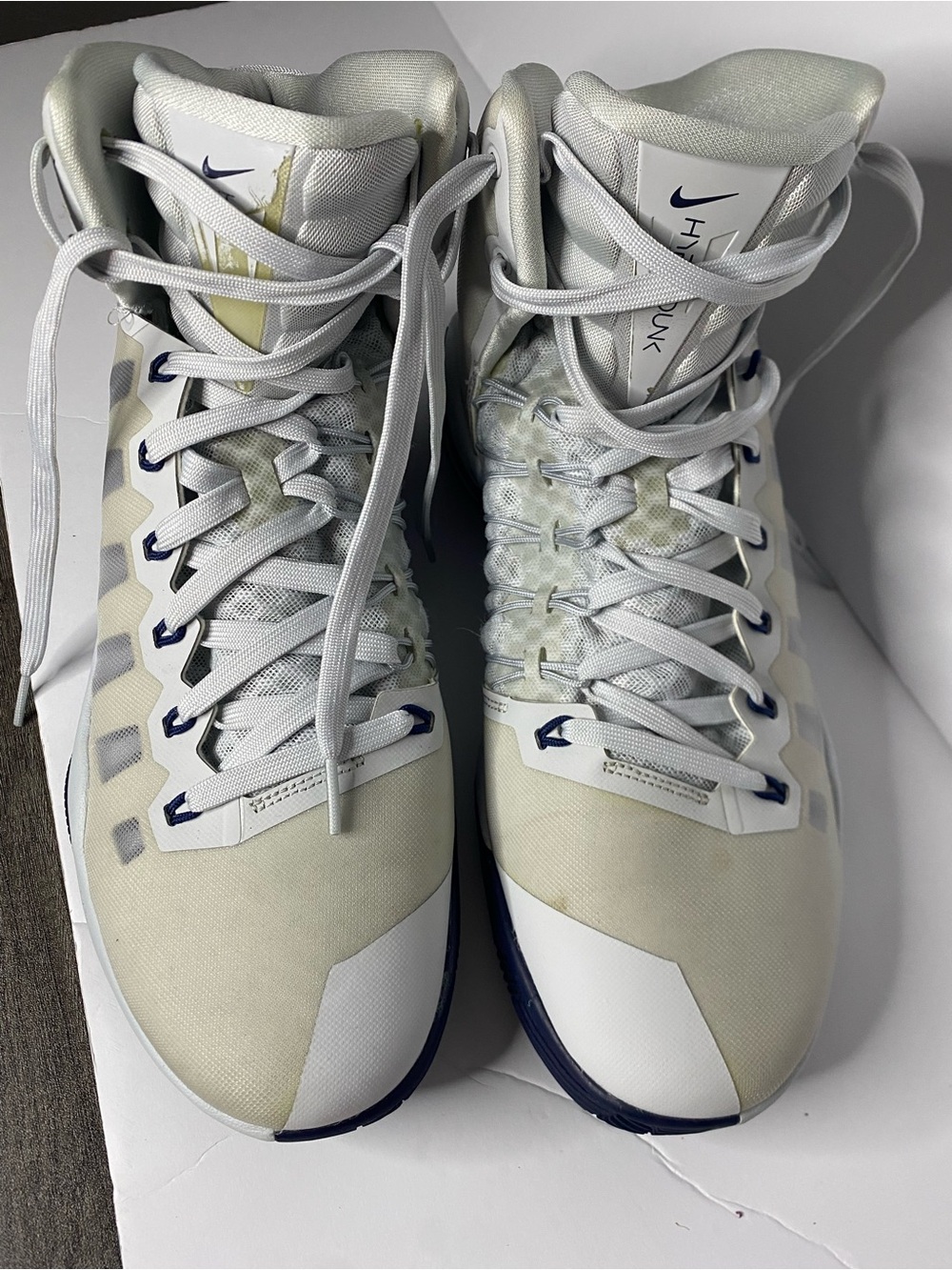 Nike Men’s High-Top Athletic Shoes in White and Navy